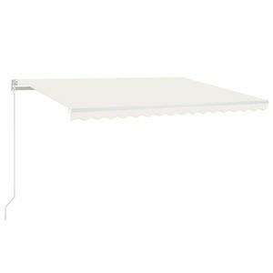 vidaXL krémszínű kézzel kihúzható LED-es napellenző 450 x 300 cm kép