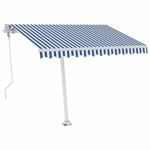 vidaXL kék/fehér automata szélérzékelős és LED-es napellenző 300x250cm kép