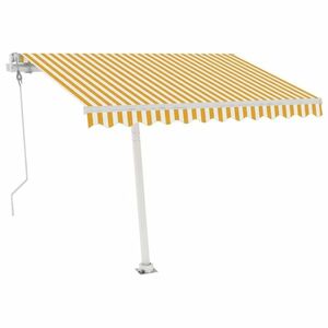 vidaXL sárga-fehér szélérzékelős és LED-es napellenző 300x250 cm kép