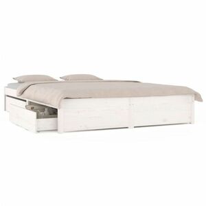 vidaXL fehér ágykeret fiókokkal 200x200 cm kép