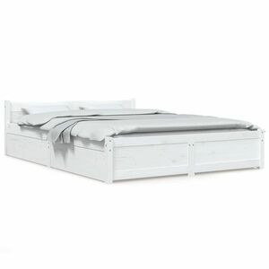 vidaXL fehér ágykeret fiókokkal 120 x 200 cm kép