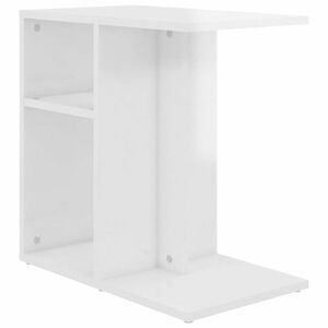vidaXL magasfényű fehér forgácslap kisasztal 50 x 30 x 50 cm kép