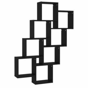 vidaXL fekete szerelt fa négyszögű fali polc 90 x 15 x 119 cm kép