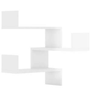 vidaXL 2 db magasfényű fehér szerelt fa fali sarokpolc 40 x 40 x 50 cm kép
