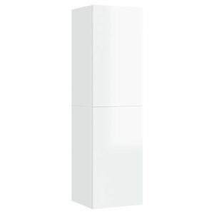 vidaXL magasfényű fehér szerelt fa TV-szekrény 30, 5 x 30 x 110 cm kép