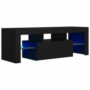 vidaXL fekete TV-szekrény LED-világítással 120 x 35 x 40 cm kép