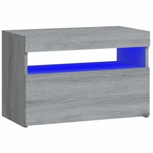 vidaXL szürke sonoma színű éjjeliszekrény LED világítással 60x35x40 cm kép