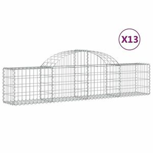 vidaXL 13 db íves horganyzott vas gabion kosár 200x30x40/60 cm kép