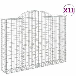 vidaXL 11 db íves horganyzott vas gabion kosár 200x30x140/160 cm kép