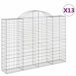 vidaXL 13 db íves horganyzott vas gabion kosár 200x30x140/160 cm kép