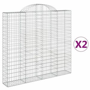 vidaXL 2 db íves horganyzott vas gabion kosár 200x30x180/200 cm kép