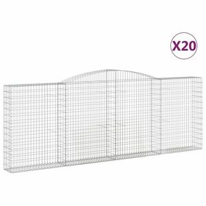 vidaXL 20 db íves horganyzott vas gabion kosár 400x30x140/160 cm kép