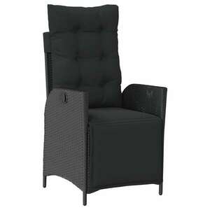 vidaXL fekete polyrattan dönthető kerti szék lábtartóval kép