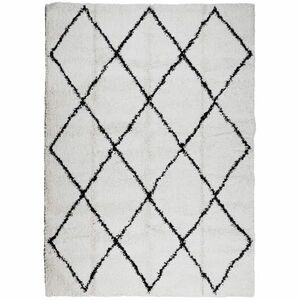 vidaXL PAMPLONA krém és fekete bolyhos modern szőnyeg 240 x 340 cm kép