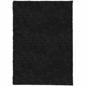 vidaXL PAMPLONA fekete magas szálú bolyhos modern szőnyeg 200 x 280 cm kép