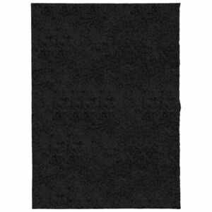 vidaXL PAMPLONA fekete magas szálú bolyhos modern szőnyeg 140 x 200 cm kép