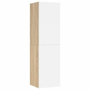 vidaXL fehér és tölgyszínű szerelt fa TV-szekrény 30, 5 x 30 x 110 cm kép