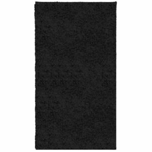 vidaXL PAMPLONA fekete magas szálú bolyhos modern szőnyeg 60 x 110 cm kép