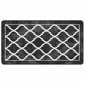 vidaXL fekete-fehér mosható csúszásgátló szőnyeg 80 x 150 cm kép