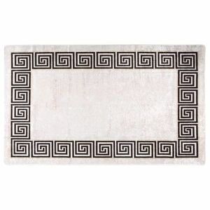 vidaXL fehér-fekete mosható csúszásgátló szőnyeg 120 x 170 cm kép