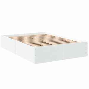 vidaXL fehér szerelt fa ágykeret 140 x 200 cm kép