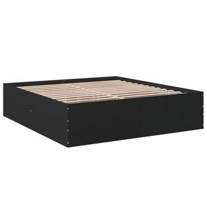 vidaXL fekete szerelt fa ágykeret 180 x 200 cm kép