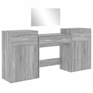 vidaXL 4 részes szürke sonoma színű szerelt fa fésülködőasztal-szett kép
