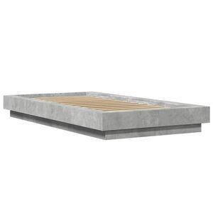 vidaXL betonszürke szerelt fa ágykeret 75 x 190 cm kép