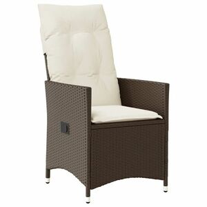 vidaXL barna polyrattan dönthető kerti szék párnákkal kép