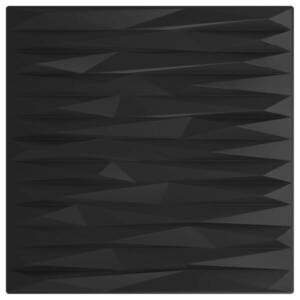 vidaXL 12 db fekete XPS kőmintás fali panel 50 x 50 cm 3 m² kép