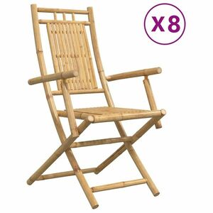 vidaXL 8 db összecsukható bambusz kerti szék 53 x 66 x 99 cm kép