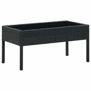 vidaXL fekete polyrattan kerti asztal 75 x 40 x 37 cm kép