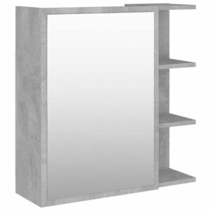 vidaXL betonszürke szerelt fa tükrös fürdőszoba szekrény kép