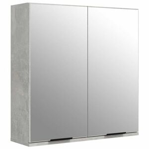 vidaXL betonszürke tükrös fürdőszobaszekrény 64 x 20 x 67 cm kép