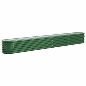 vidaXL zöld porszórt acél kerti magaságyás 332x40x36 cm kép