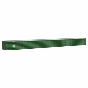 vidaXL zöld porszórt acél kerti magaságyás 512x80x36 cm kép