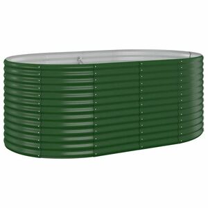 vidaXL zöld porszórt acél kerti magaságyás 175x100x68 cm kép