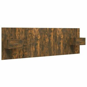 vidaXL barna tölgy színű szerelt fa ágyfejtámla szekrényekkel kép