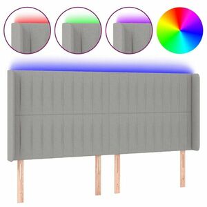 vidaXL világosszürke szövet LED-es fejtámla 163x16x118/128 cm kép