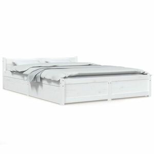 vidaXL fehér ágykeret fiókokkal 140 x 190 cm kép