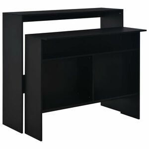 vidaXL fekete bárasztal 2 asztallappal 130 x 40 x 120 cm kép