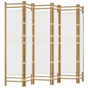 vidaXL 6 paneles összecsukható bambusz és vászon térelválasztó 240 cm kép