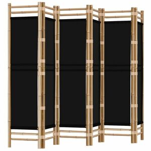 vidaXL 6 paneles összecsukható bambusz és vászon térelválasztó 240 cm kép