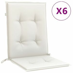 vidaXL 6 db melange krémszínű szövet háttámlás székpárna 100x50x4 cm kép