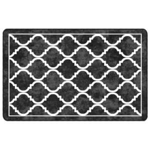vidaXL fekete-fehér mosható csúszásgátló szőnyeg 190 x 300 cm kép