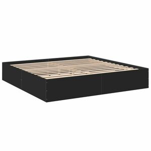 vidaXL fekete szerelt fa ágykeret 200 x 200 cm kép