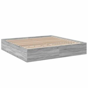 vidaXL sonoma tölgyszínű szerelt fa ágykeret 200 x 200 cm kép