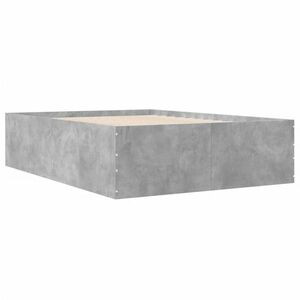 vidaXL betonszürke szerelt fa ágykeret 140 x 200 cm kép