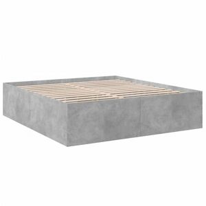 vidaXL betonszürke szerelt fa ágykeret 180 x 200 cm kép