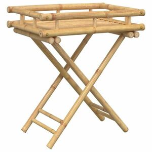vidaXL bambusz összecsukható tálcás asztal 60 x 40 x 68 cm kép